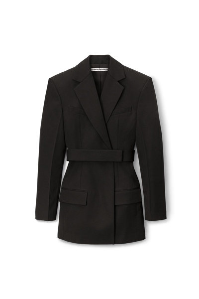 Alexander Wang Belted Blazer Dress In Wool Tailoring In Black