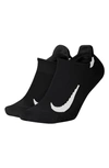Nike Multiplier Assorted 2-pack No-show Running Socks In Black/white