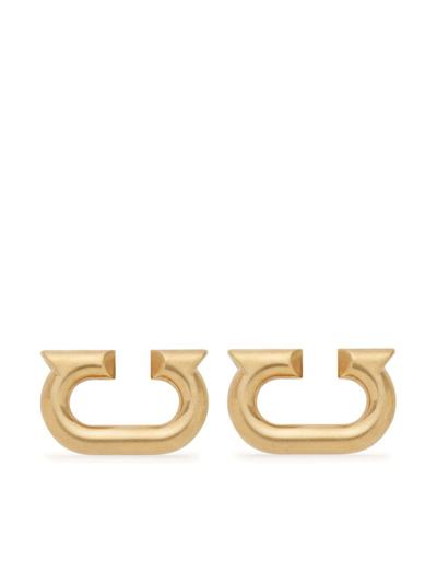 Ferragamo Gancini Stud Earrings In Gold