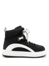 Dsquared2 Black Suede And White Canvas Sneakers In Black