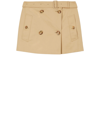 Burberry Gabardine Mini Trench Skirt In Beige