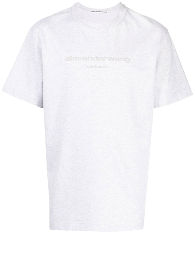 Alexander Wang Jersey T-shirt With Logo In Grey