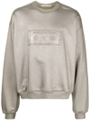 Alexander Wang Logo-embossed Metallic-finish Sweatshirt In Silver