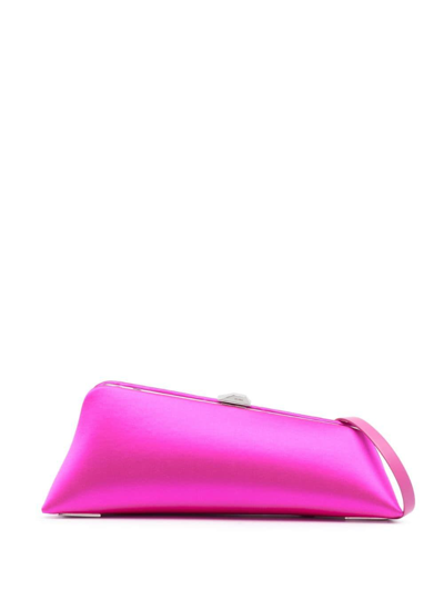 8.30 PM large leather-trimmed satin clutch