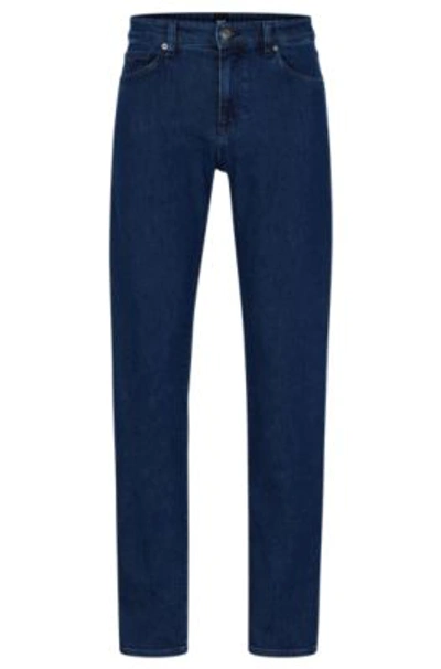 HUGO BOSS REGULAR-FIT JEANS IN BLUE COMFORT-STRETCH DENIM