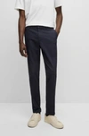 Hugo Boss Slim-fit Chinos In Stretch-cotton Gabardine In Dark Blue