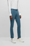 Hugo Boss Slim-fit Chinos In Stretch-cotton Gabardine In Turquoise