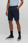 Hugo Boss Slim-fit Shorts In A Cotton Blend In Dark Blue