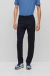 Hugo Boss Slim-fit Trousers In Stretch Twill In Dark Blue