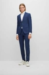 HUGO BOSS EXTRA-SLIM-FIT SUIT IN PATTERNED WOOL AND LINEN