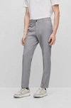 Hugo Boss Men's Slim-fit Pants In A Cotton Blend In Dark Grey