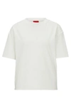 Hugo Boss Relaxed-fit T-shirt With Contrast Logo In Soft Jersey In White