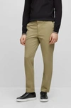 Hugo Boss Slim-fit Chinos In Stretch-cotton Gabardine In Light Green