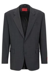 Hugo Boss Oversized-fit Jacket In Performance-stretch Fabric In Dark Grey