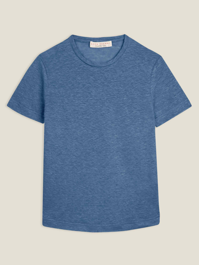 Luca Faloni Steel Blue Junior Linen Jersey T-shirt