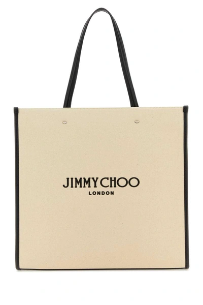 Jimmy Choo N/s 中号托特包 In Natural,black,s