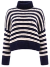 Brunello Cucinelli Striped Sweater In Wool And Cashmere In Beige