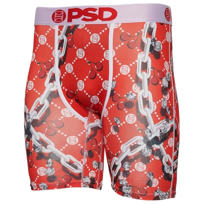 Psd Mens  Graphic Briefs In Red/white