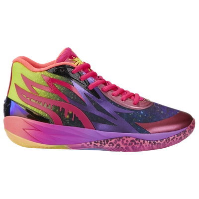 Puma X Lamelo Ball Mb.02 Be You Men's Basketball Shoes In Purple Glimmer-safety Yellow-pink Glo-sunset Glow- Black