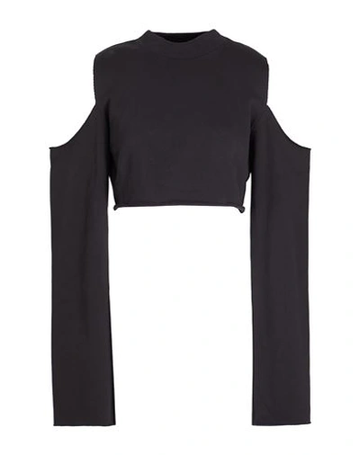 8 By Yoox Organic Cotton Shoulder Cut-out Sweatshirt Woman Sweatshirt Black Size Xxl Organic Cotton