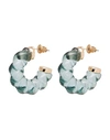 8 By Yoox Twisted Resin Hoops Woman Earrings Turquoise Size - Resin, Metal Alloy In Blue
