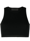 Essentials Gray Rib Tank Top In Black