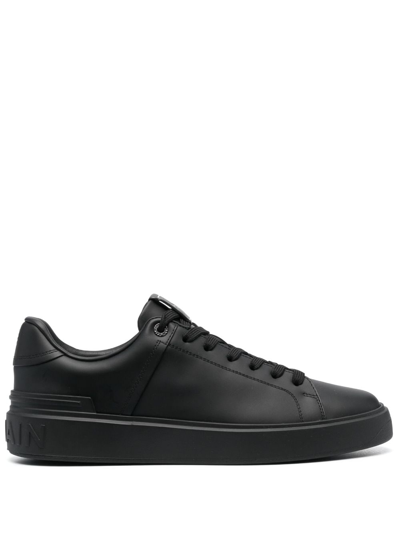 Balmain B-court Low-top Sneakers In Edk Noir/ivoire