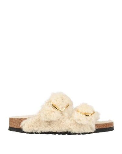 Birkenstock Woman Sandals Ivory Size 10 Shearling In White