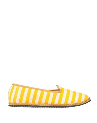 Vibi Venezia Woman Loafers Yellow Size 7 Textile Fibers