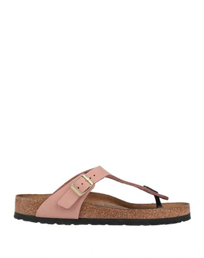 Birkenstock Woman Toe Strap Sandals Pastel Pink Size 10 Soft Leather