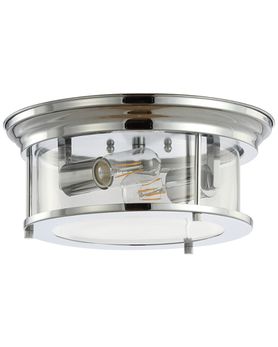 Jonathan Y Lauren 13.25in Metal Glass Led Flush Mount