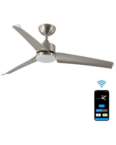 Promounts 52in Led Modern Satin Nickel 3-blade Reversible Ceiling Fan