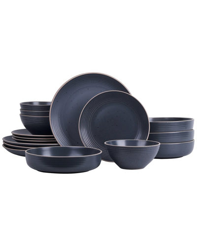 Stone Lain Lauren 16 Pc. Dinnerware Set, Service For 4 In Charcoal