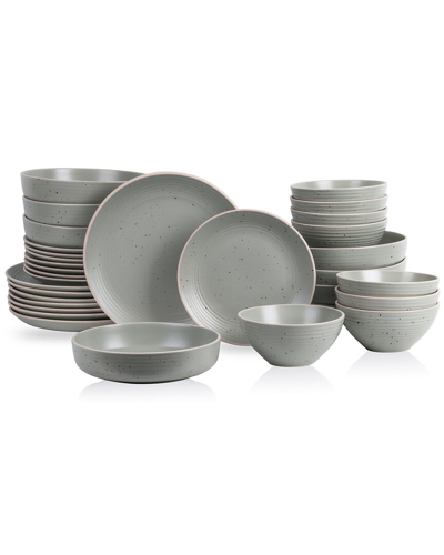 Stone Lain Lauren 32pc Stoneware Dinnerware Set In Green