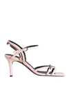 Furla Woman Sandals Blush Size 8 Ovine Leather, Polyurethane In Pink