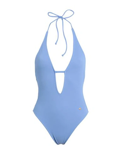 Bohodot Barcelona Lavande Woman One-piece Swimsuit Light Blue Size L Polyamide, Elastane