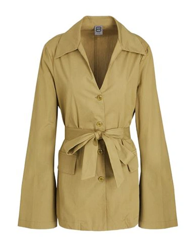 8 By Yoox Organic Cotton Belted Chemisier Woman Shirt Military Green Size 12 Cotton