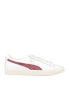 Puma Clyde Base Woman Sneakers White Size 4.5 Soft Leather In White