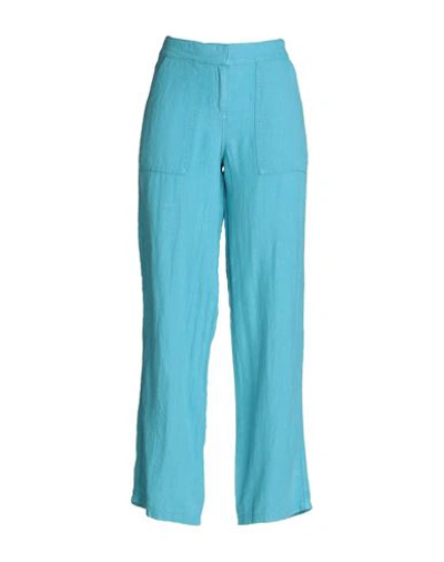 Topshop Woman Pants Azure Size 10 Linen In Blue