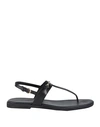 Arket Woman Toe Strap Sandals Black Size 11 Soft Leather In Black