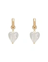 8 By Yoox Earrings With Glass Heart Pendant Woman Earrings Transparent Size - Metal Alloy, Glass