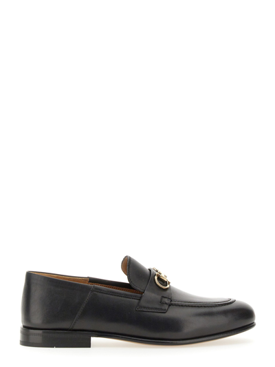 Ferragamo 20mm Ottone Gancini-buckle Loafers In Black