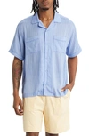 Saturdays Surf Nyc Cameron Stripe Short Sleeve Shirt In Hydrangea