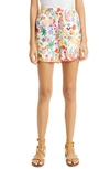 Saloni Floral Print Silk Twill Shorts In 1672-rainbow Papercut