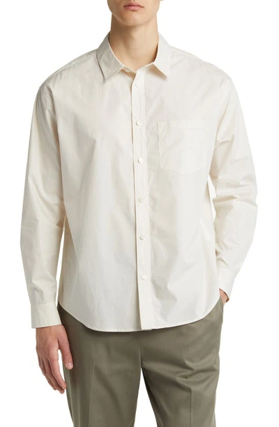 Frame Organic Cotton Button-up Shirt In White Sand