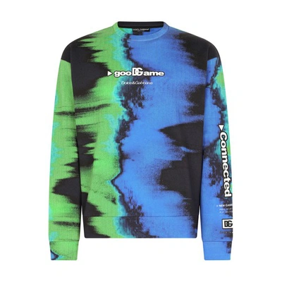 Dolce & Gabbana Multi-colored Jersey Sweatshirt With Goodgame Print In Goodgame_fdo_multic_