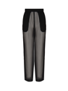Saint Laurent Wide Trousers In Crepe Muslin In Black