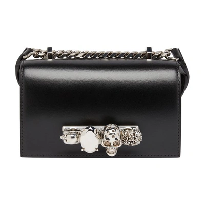 Alexander Mcqueen Mini Jewelled Satchel Bag In Black