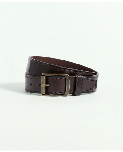 Brooks Brothers Leather Belt With Brass Buckle | Brown | Size 36