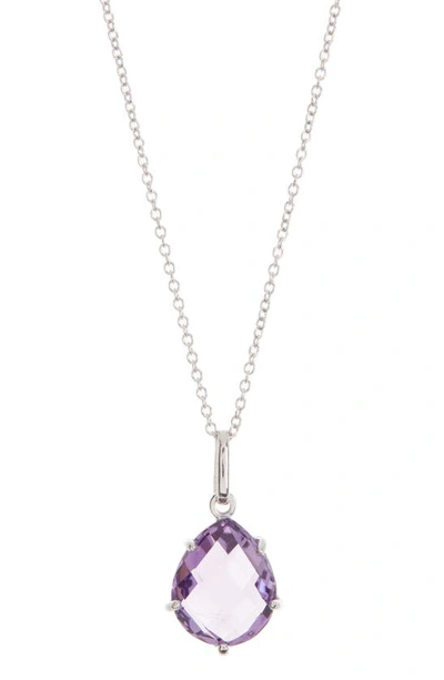 Anzie Classique Sterling Silver Blue Topaz Pendant Necklace In Sterling Silver/ Amethyst